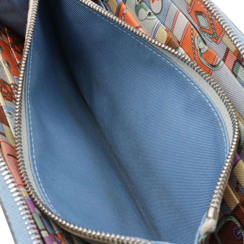 Hermes Azap Long Silk in Zip Around Wallet Veau Light Blue Silver — view 6