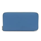 Hermes Azap Long Silk in Zip Around Wallet Veau Light Blue Silver