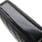 Chanel Quilted CC Logo Handbag One Handle Kiss Lock Enamel Black Silver — view 4