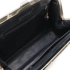 Chanel Quilted CC Logo Handbag One Handle Kiss Lock Enamel Black Silver — view 7