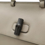 Gucci Bamboo Daily Top Handle 2-Way Shoulder Bag Leather Gray Silver — view 9