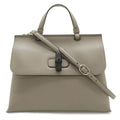 Gucci Bamboo Daily Top Handle 2-Way Shoulder Bag Leather Gray Silver