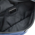Prada Triangle Logo Belt Bag Waist Pouch Hip Nylon Blue Black Silver — view 6