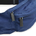 Prada Triangle Logo Belt Bag Waist Pouch Hip Nylon Blue Black Silver — view 5