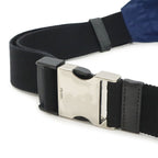 Prada Triangle Logo Belt Bag Waist Pouch Hip Nylon Blue Black Silver — view 4