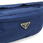 Prada Triangle Logo Belt Bag Waist Pouch Hip Nylon Blue Black Silver — view 8