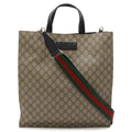 Gucci Soft GG Supreme Tote 2-Way Shoulder Bag Crossbody Leather Beige Black