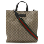 Gucci Soft GG Supreme Tote 2-Way Shoulder Bag Crossbody Leather Beige Black
