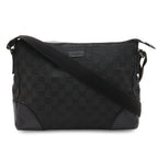 Gucci GG Canvas Shoulder Bag Crossbody Leather Black