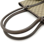 Gucci GG Supreme Plus Tote Large Shoulder Bag Leather Khaki Beige Dark Brown — view 4