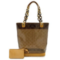 Louis Vuitton Monogram Vinyl Cover Amble MM Tote Shoulder Plastic Chain Brown