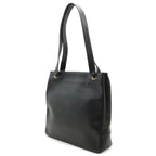 Chanel CC Logo Tote Shoulder Bag Caviar Leather Black Gold — view 2