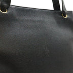 Chanel CC Logo Tote Shoulder Bag Caviar Leather Black Gold — view 8