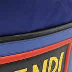 Fendi Logo Face Drawstring Backpack Nylon Leather Navy Blue Multicolor — view 9