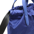 Fendi Logo Face Drawstring Backpack Nylon Leather Navy Blue Multicolor — view 5