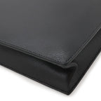Hermes Terrill Business Briefcase Document Purse Leather Black Silver — view 3