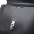 Hermes Terrill Business Briefcase Document Purse Leather Black Silver — view 9