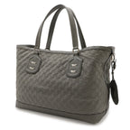 Gucci GG Neoprene Tote Shoulder Bag Nylon Leather Light Gray — view 2