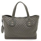 Gucci GG Neoprene Tote Shoulder Bag Nylon Leather Light Gray