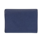 Prada Saffiano Fiocco Ribbon Navy Gold Leather Fold Wallet Compact — view 2