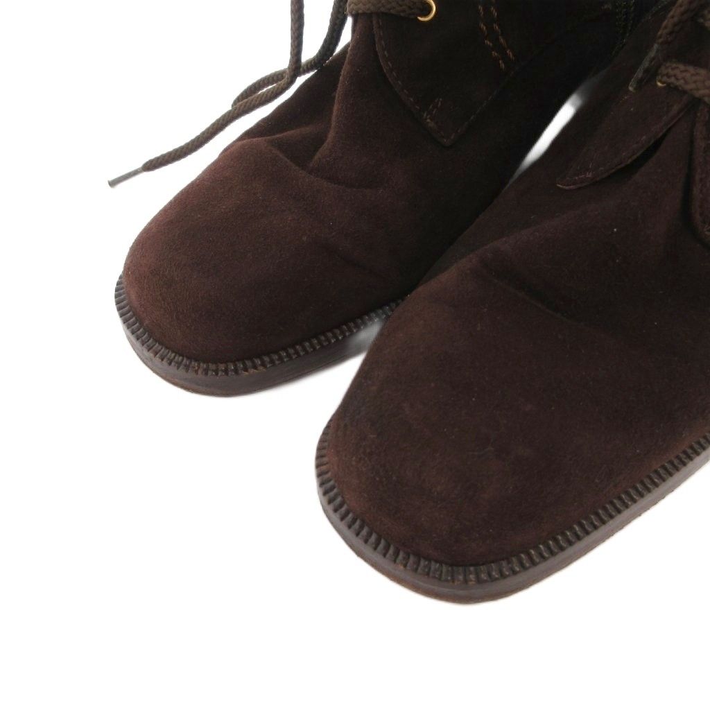 Fendi Long Boots Suede Lace Up 36 Brown — view 3