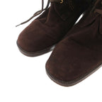 Fendi Long Boots Suede Lace Up 36 Brown — view 3