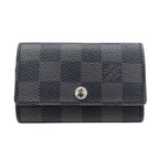 Louis Vuitton Key Case Damier Graphite Canvas Multicles 6 Black 6 Small Compact