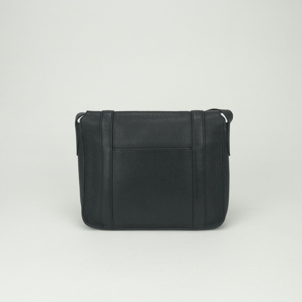 Hermes Steve Caporal 27 Shoulder Bag Taurillon Clemence Noir Black Silver — view 3