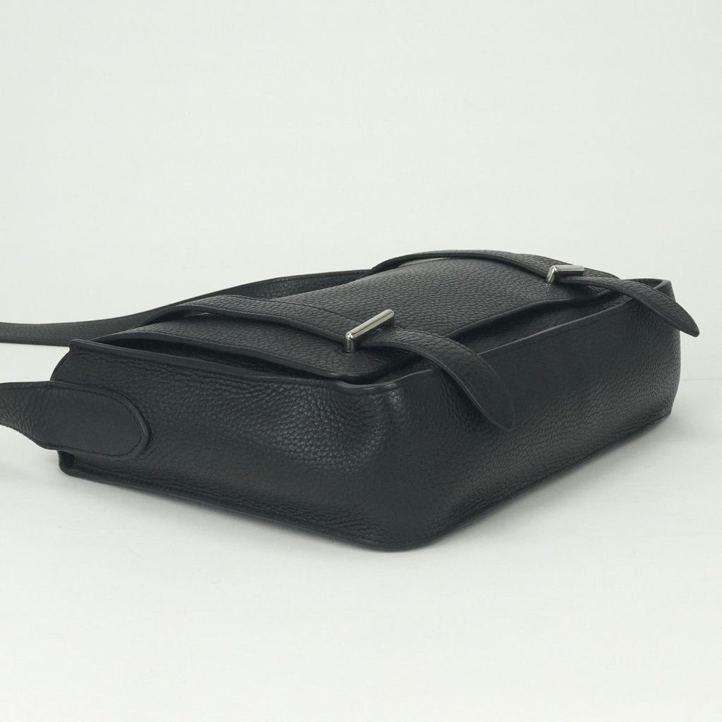 Hermes Steve Caporal 27 Shoulder Bag Taurillon Clemence Noir Black Silver — view 6