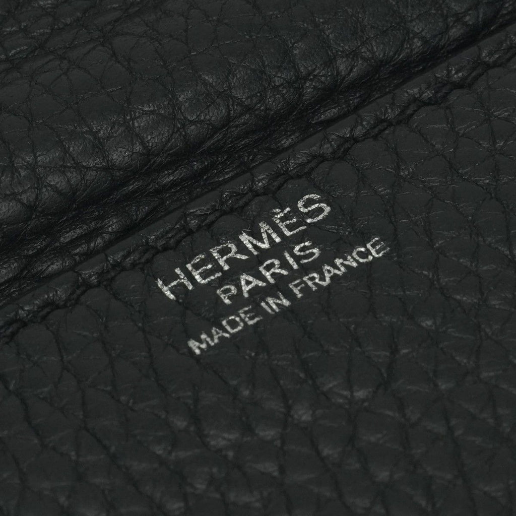 Hermes Steve Caporal 27 Shoulder Bag Taurillon Clemence Noir Black Silver — view 7