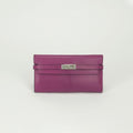 Hermes Kelly Wallet Epsom Rosepurple Pink Purple Silver