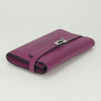 Hermes Kelly Wallet Epsom Rosepurple Pink Purple Silver — view 3