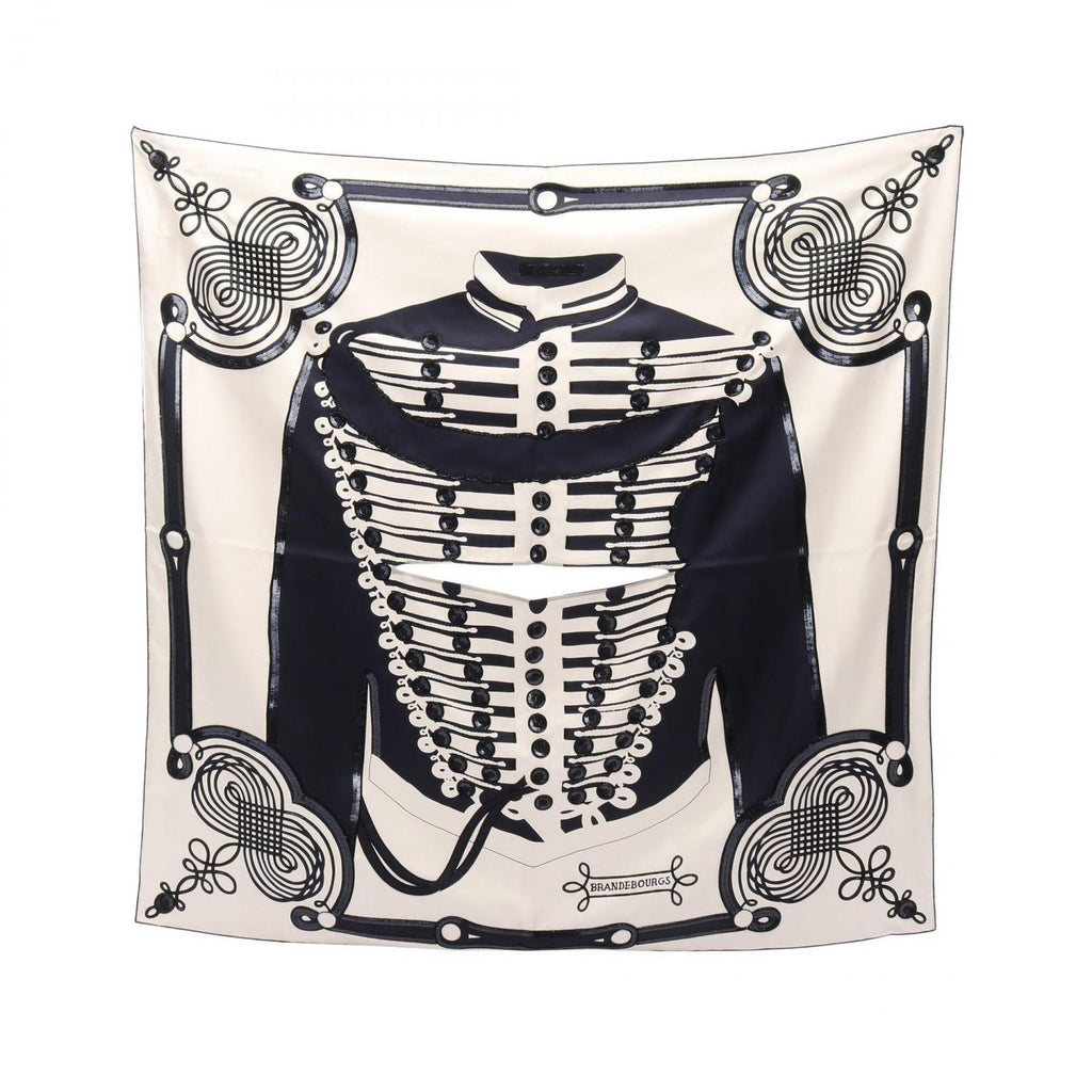 Hermes Scarf Carre Preche Brandebourgs Tattoo Beads Sequins Silk