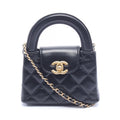 Chanel Shoulder Bag Quilted Black Lambskin Mini Shopping