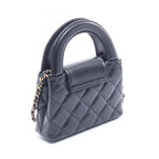 Chanel Shoulder Bag Quilted Black Lambskin Mini Shopping — view 2