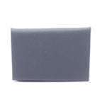 Hermes Coin Case Calvi Blue Nuit Leather