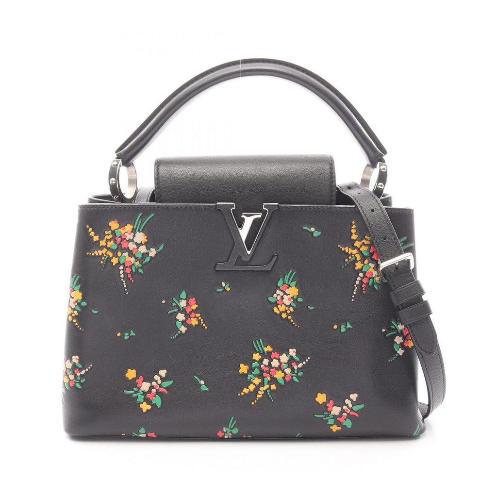 Louis Vuitton Handbag Capucines PM Blossom 2-Way Noir Floral Leather