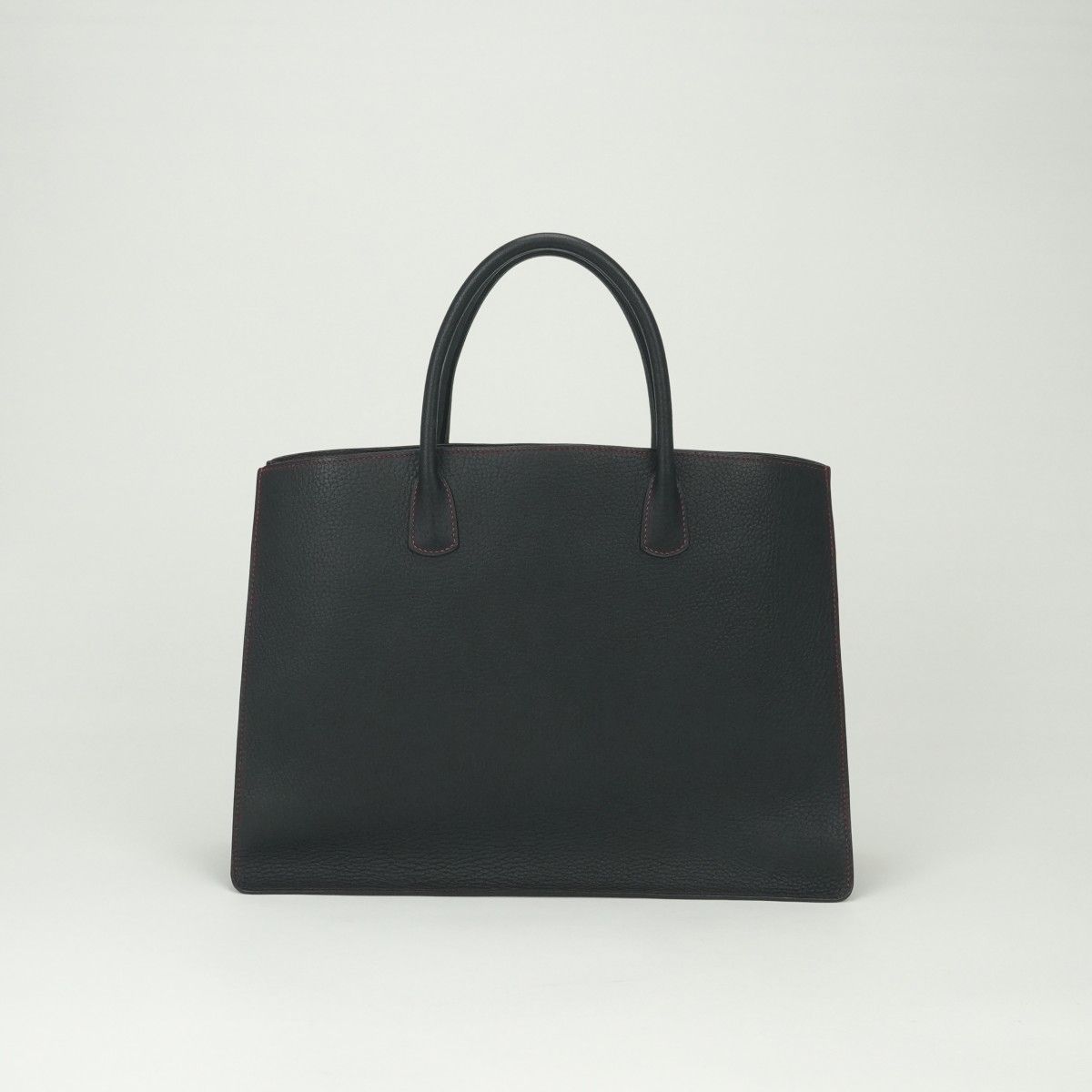 Hermes White Bus GM Business Briefcase Fjord Noir Rouge Vif Rougevif Black Red — view 3