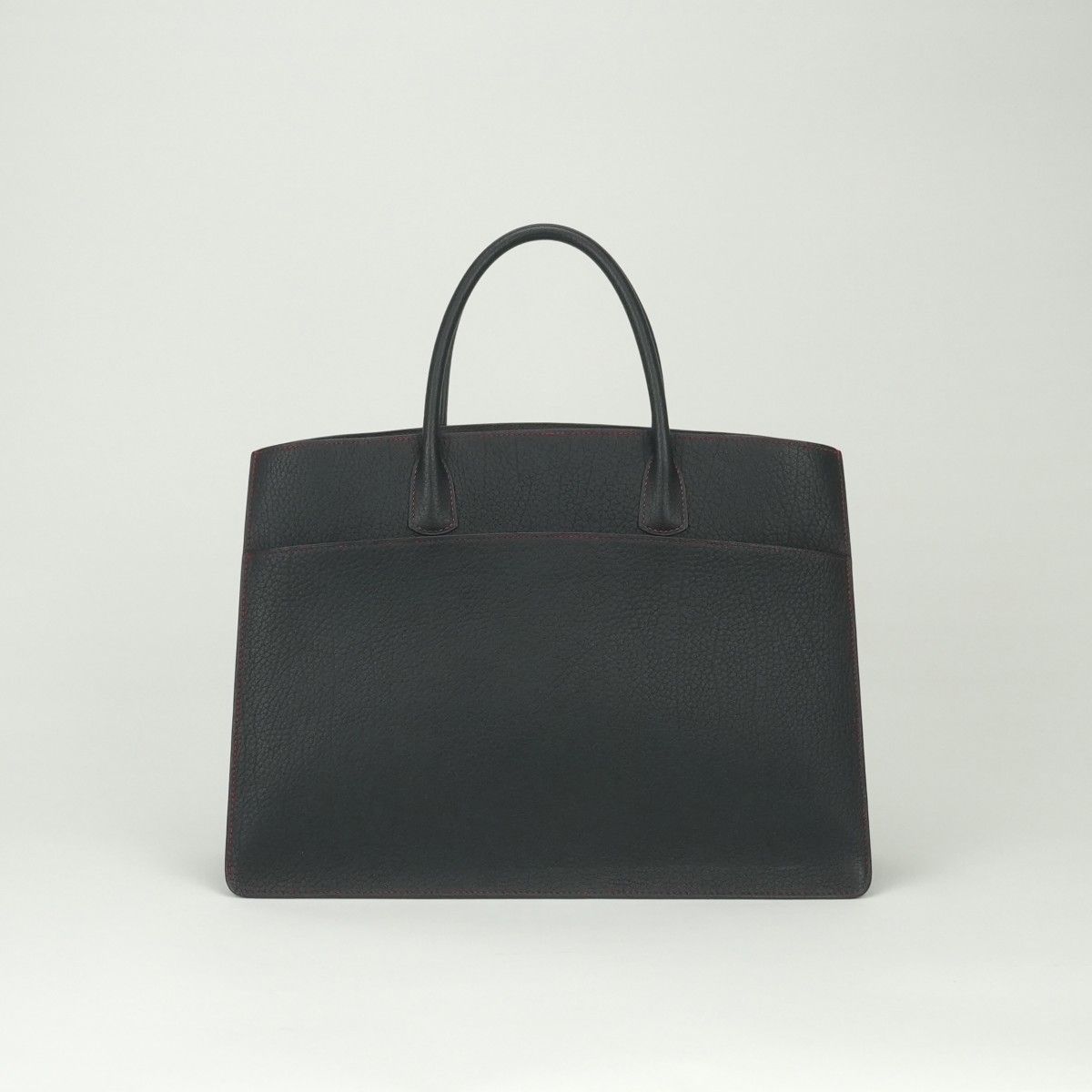 Hermes White Bus GM Business Briefcase Fjord Noir Rouge Vif Rougevif Black Red