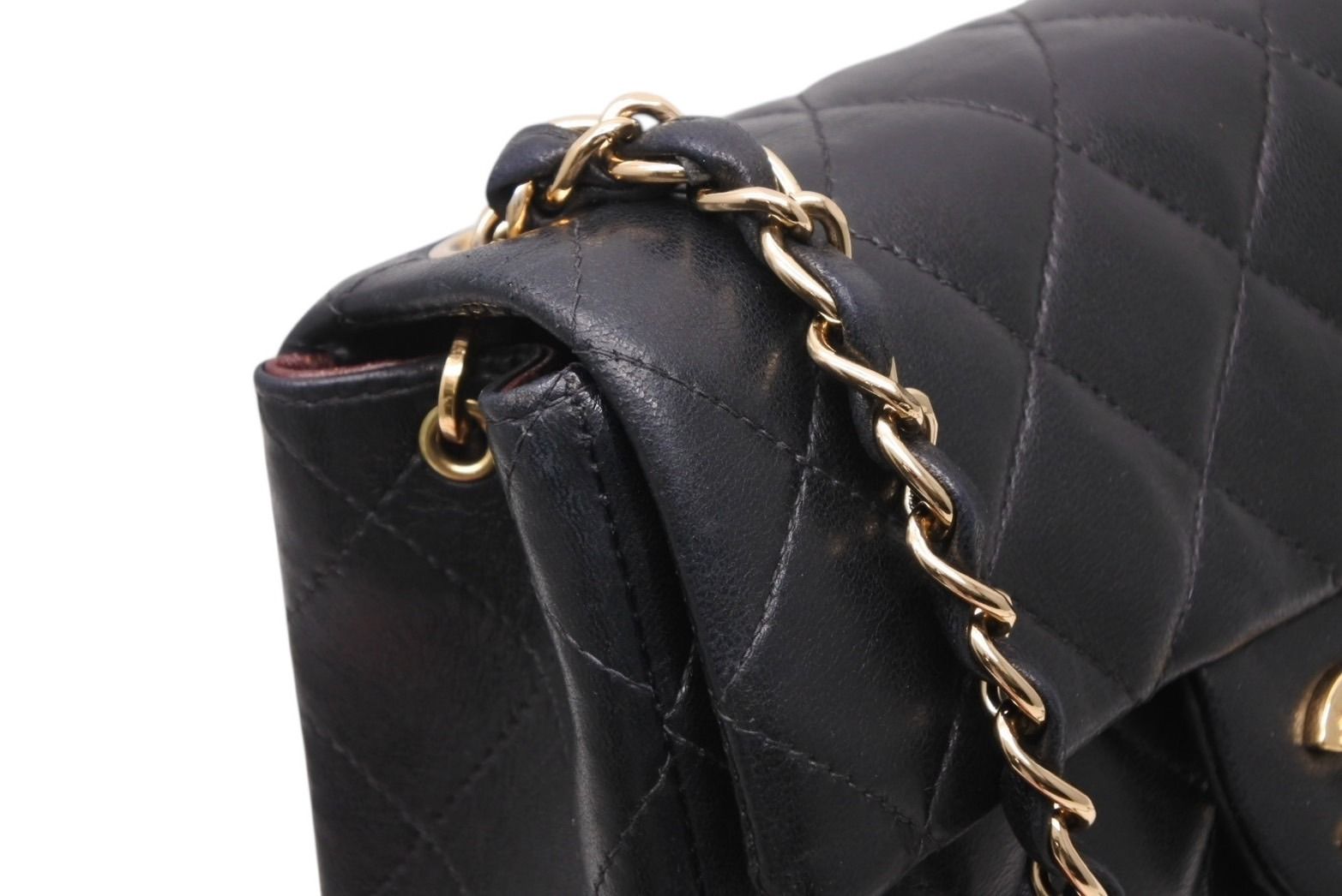 Chanel Mini Quilted 17 S Flap S Chain Shoulder Bag CC Logo Lambskin Black — view 4