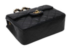 Chanel Mini Quilted 17 S Flap S Chain Shoulder Bag CC Logo Lambskin Black — view 5