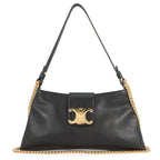 Celine Handbag Triomphe Wiltern Clutch Leather Black