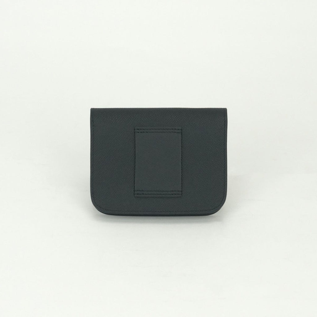 Hermes Constance Slim Wallet Bifold Mini Epsom Noir Black Gold Veau — view 2