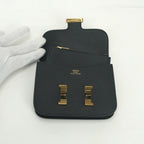 Hermes Constance Slim Wallet Bifold Mini Epsom Noir Black Gold Veau — view 5