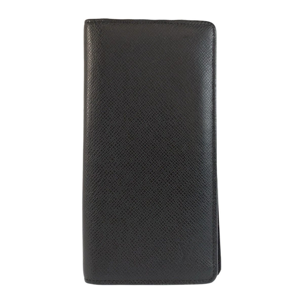 Louis Vuitton Taiga Portefeuille Brazza Noir Black Wallet