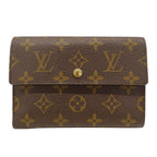 Louis Vuitton Wallet Trifold Monogram Canvas Porte Tresor Etui Chequier Brown