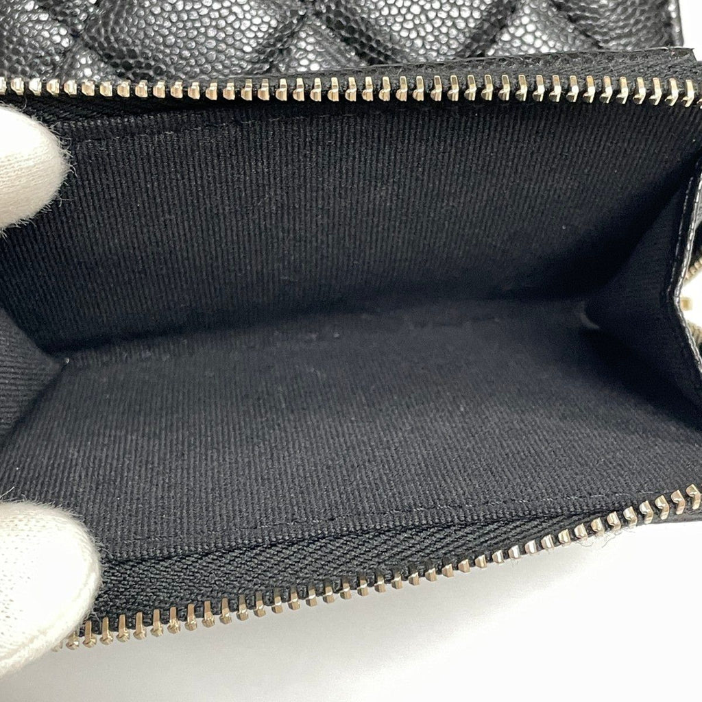 Chanel Trifold Wallet Zippy Caviar Leather Black — view 6