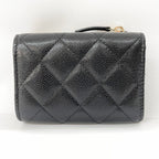 Chanel Trifold Wallet Zippy Caviar Leather Black — view 2