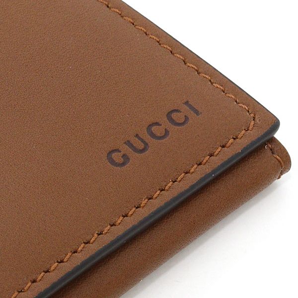 Gucci GG Emblem Card Case Business Holder Mini Wallet Smooth Leather Brown — view 6
