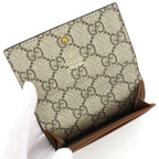 Gucci GG Emblem Card Case Business Holder Mini Wallet Smooth Leather Brown — view 5